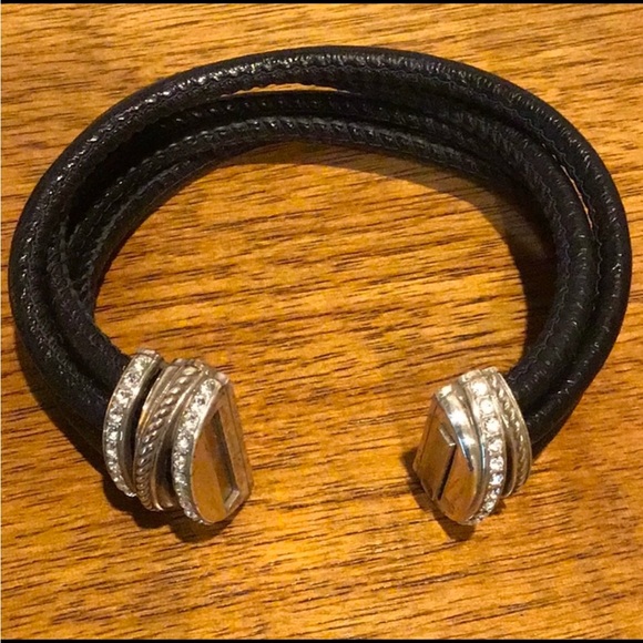 BRIGHTON NEPTUNE RINGS VINTAGE BLACK/SILVER BRACELET - Picture 3 of 5